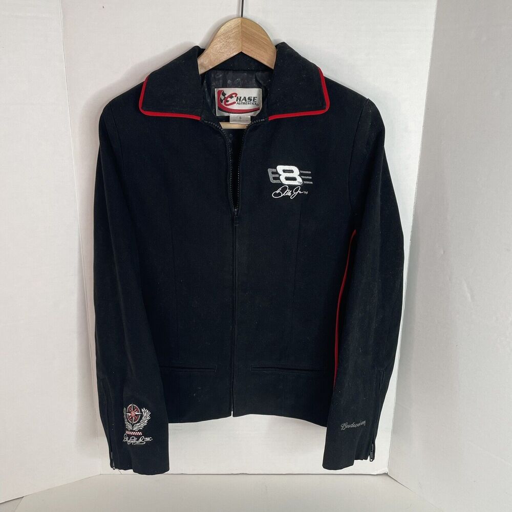 Womens Dale Earnhardt Jr #8 Budweiser Jacket by Chase Authentics Black Small